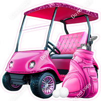 Pink Golf Cart & Bag w/ Variants