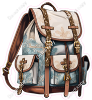 School - Back Pack - White & Brown / Variants