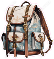 School - Back Pack - White & Brown / Variants