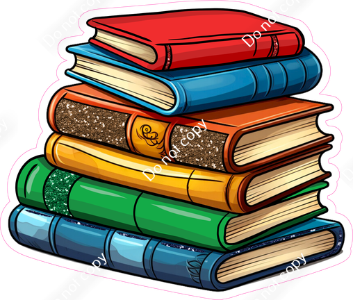 stack of school books clip art