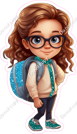 School Girl - Light Skin Tone - with Caribbean Back Pack