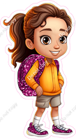 School Girl - Light Skin Tone - with Hot Pink Back Pack w/ Variants