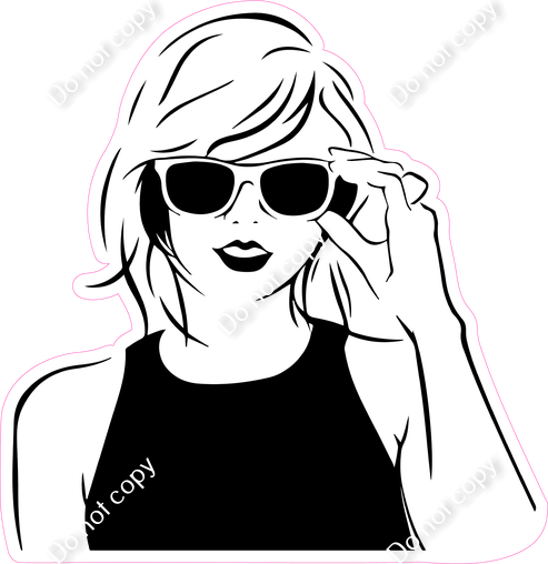 Girl with Glasses Silhouette w/ Variants| Sign Swag USA