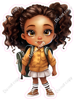 School Girl - Dark Skin Tone - Yellow Jacket w/ Variants