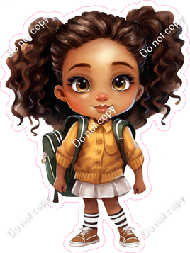 School Girl - Dark Skin Tone - Yellow Jacket w/ Variants