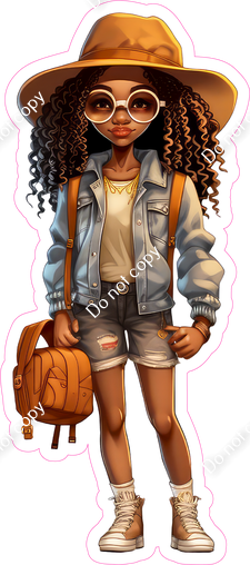 School Girl - Dark Skin Tone - Hat w/ Variants