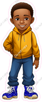 School Boy - Dark Skin Tone - Yellow Hoodie w/ Variants