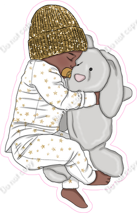 Gold - Dark Skin Tone Baby - Baby Shower