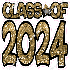 Gold Sparkle CLASS OF 2024 Statement w/ Variant