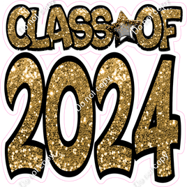 Gold Sparkle CLASS OF 2024 Statement w/ Variant