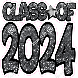 Silver Sparkle CLASS OF 2024 Statement w/ Variant
