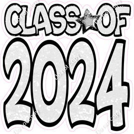White Sparkle CLASS OF 2024 Statement w/ Variant