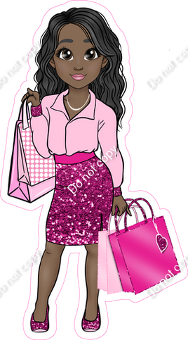Barbie - Dark Skin Tone Girl with Shopping Baby w/ Variants