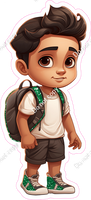 School Boy - Light Skin Tone - with White Shirt, Green Shoes w/ Variants