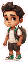 School Boy - Light Skin Tone - with White Shirt, Green Shoes w/ Variants