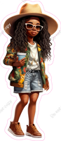 School Girl - Dark Skin Tone - with Sun Hat w/ Variants