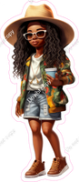 School Girl - Dark Skin Tone - with Sun Hat w/ Variants