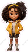 School Girl - Dark Skin Tone - with Yellow Coat w/ Variants