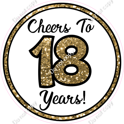 Banner Glitter 'Cheers To 10 Years' Oro - Decorazione Per Feste E Anniversari - Foto 4