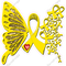 Yellow Cancer Awareness Butterfly w/ Variants