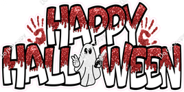 Blood - Happy Halloween Statement w/ Hand Print