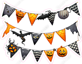 3 Rows of Halloween Flags w/ Variants