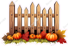 Fall Fence with Pumpkins w/ Variants