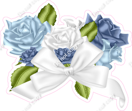 White & Baby Blue Flowers