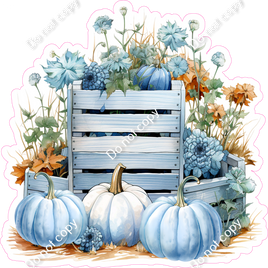 Blue Pumpkins & Fence