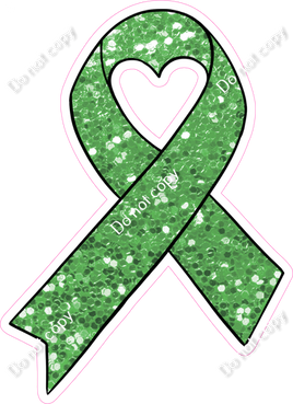 Lime Green Ribbon with Heart Shape