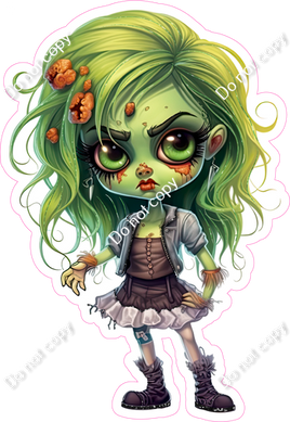 Zombie Girl with Green Hair