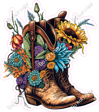 Cowboy Boots and Flowers w Variants