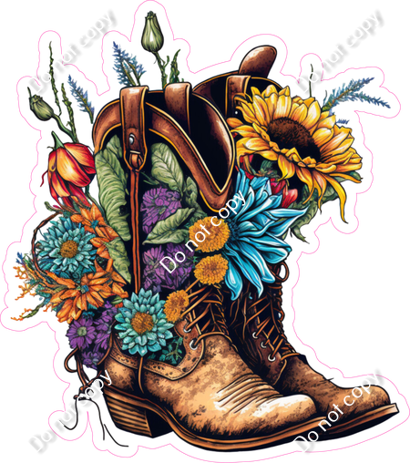 Western boots with flowers hot sale