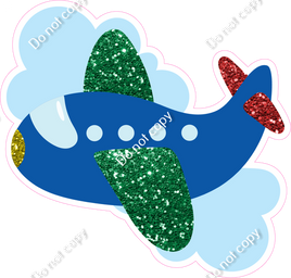 Blue Plane w/ Clouds