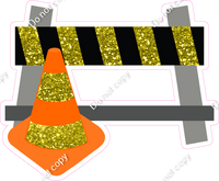 Road Barricade with Traffic Cone w/ Variants