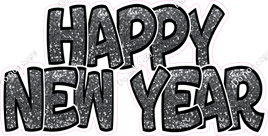 Sparkle - Silver BB Outlined Happy New Year