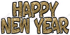 Sparkle - Gold BB Outlined Happy New Year