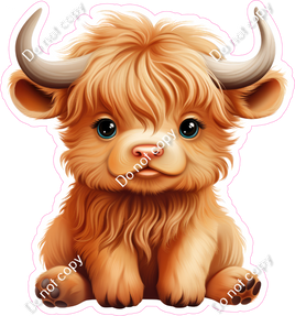 Sitting Highland Baby Cow w/ Variants