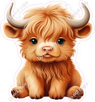 Sitting Highland Baby Cow w/ Variants