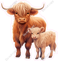 Highland Cow and Baby Cow w/ Variants