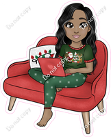 Pajamas - Dark Skin Tone - Sitting on Chair w/ Variants