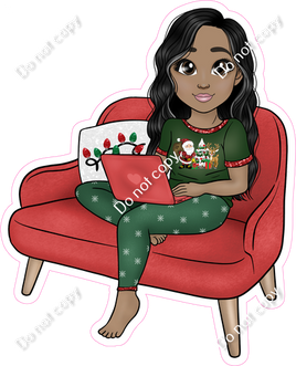 Pajamas - Dark Skin Tone - Sitting on Chair w/ Variants