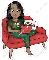 Pajamas - Dark Skin Tone - Sitting on Chair w/ Variants