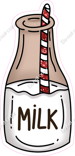 Bottle of Milk with Straw