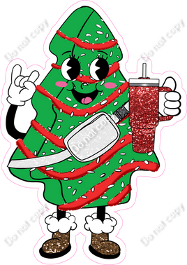 Green Christmas Tree Cake Snack Person