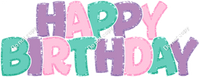 Flat - Sparkle Outlines Happy Birthday