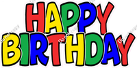 Flat - Black Outlines Happy Birthday
