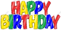 Flat - Sparkle Outlines Happy Birthday
