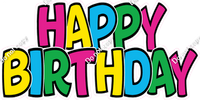 Flat - Black Outlines Happy Birthday