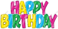 Flat - Sparkle Outlines Happy Birthday